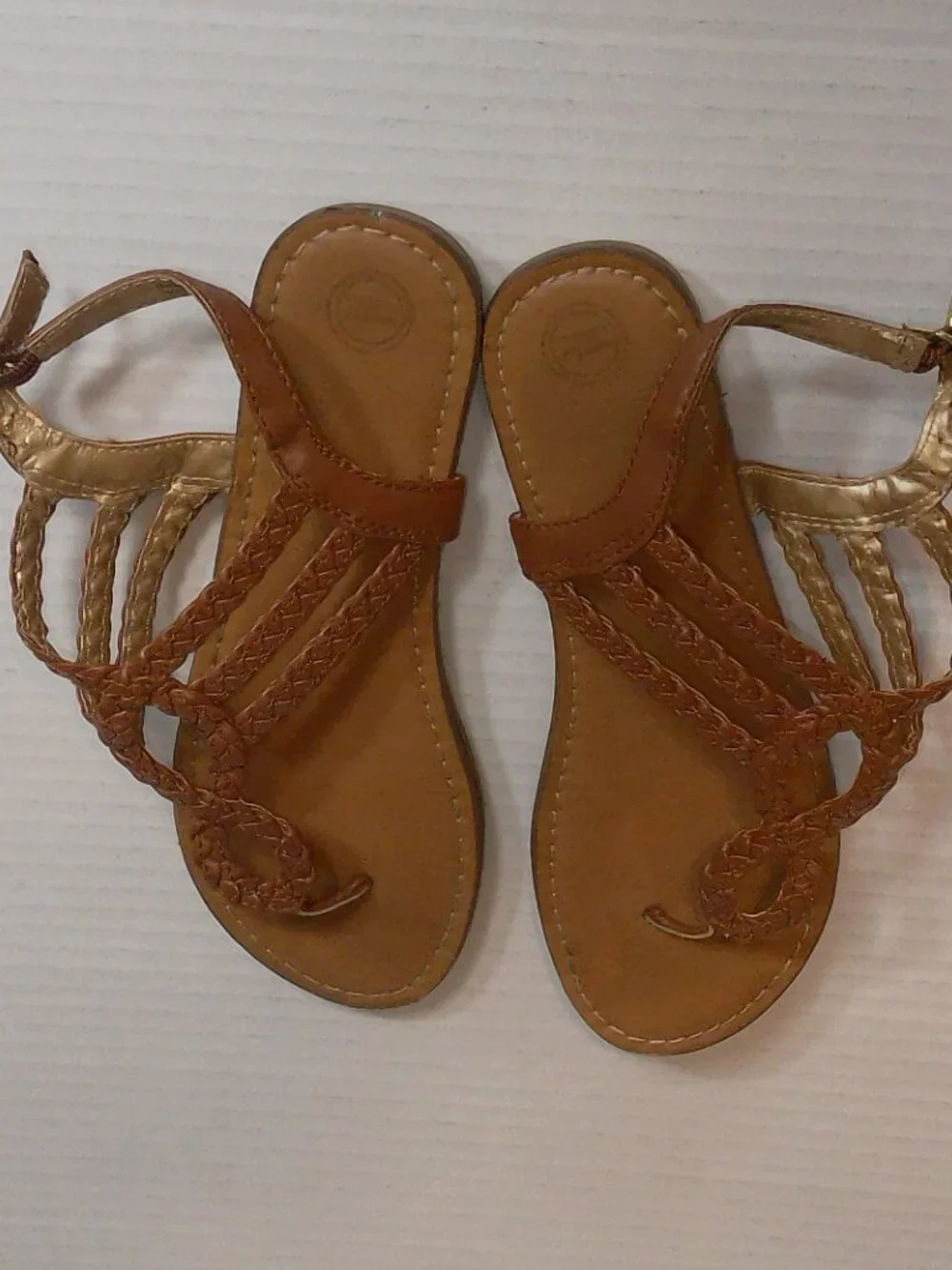 Wonder Nation Girls Braided Strappy Sandals